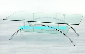 Mesa de té cromada/vidrio templado A039