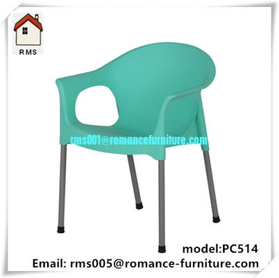 silla de plástico apilable de lujo en China silla de plástico pesada con reposabrazos silla de ocio PC514