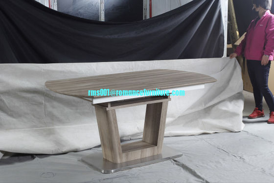 Mesa de comedor con base de papel/acero inoxidable de MDF T1901