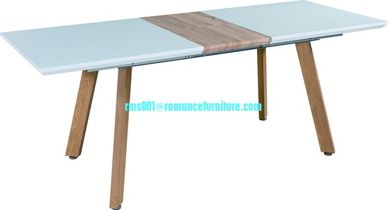 Mesa de comedor con tablero MDF de alto brillo y patas metálicas con transferencia térmica T607