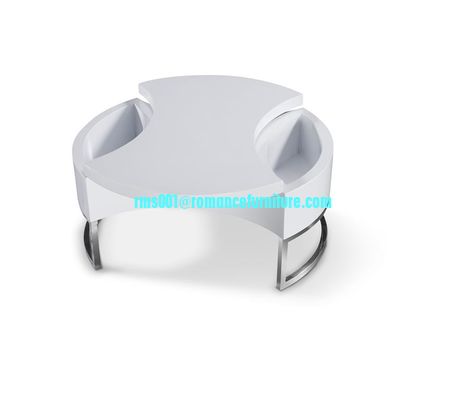 hot sale MDF high gloss, chrome leg coffee table A027