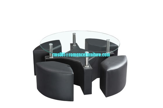 Mesa de té de vidrio templado en oferta A072-RD