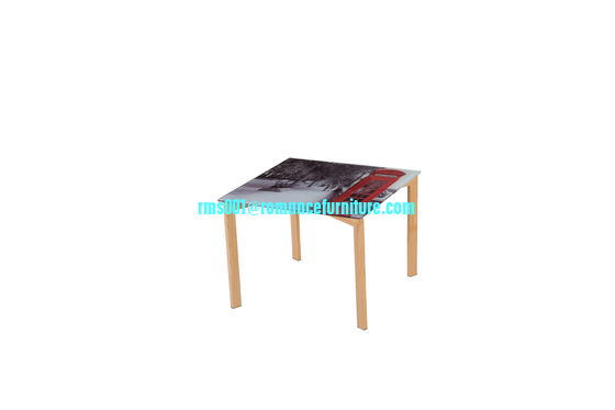 hot sale 8mm glass, hot transfer metal leg tea table A645