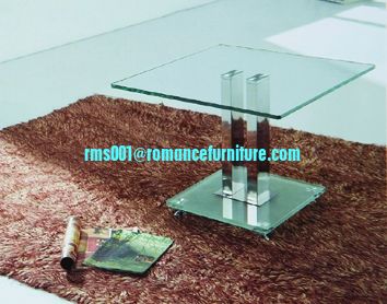 Mesa de té cromada/vidrio templado A045