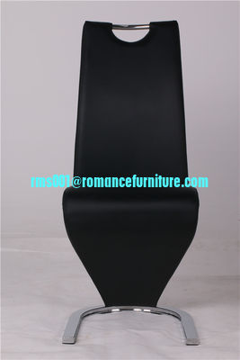 silla de comedor con respaldo alto de diseño moderno popular y elegante silla de comedor de cuero con forma de Z C5045