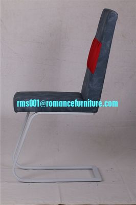 silla de comedor de estilo francés de cuero y tela C1606