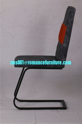 silla de comedor de estilo francés de cuero y tela C1606