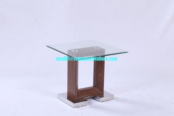 Mesa de café de vidrio grande y de madera con piernas de mesa de café central 658