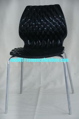 Silla de bistró apilable de plástico blanco PC105