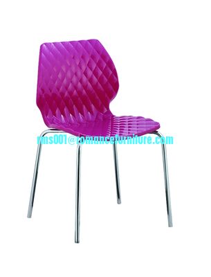 Silla de bistró apilable de plástico blanco PC105